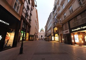 The Graben in Vienna by night