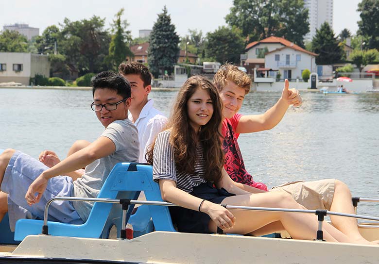 Young people on a boat trip