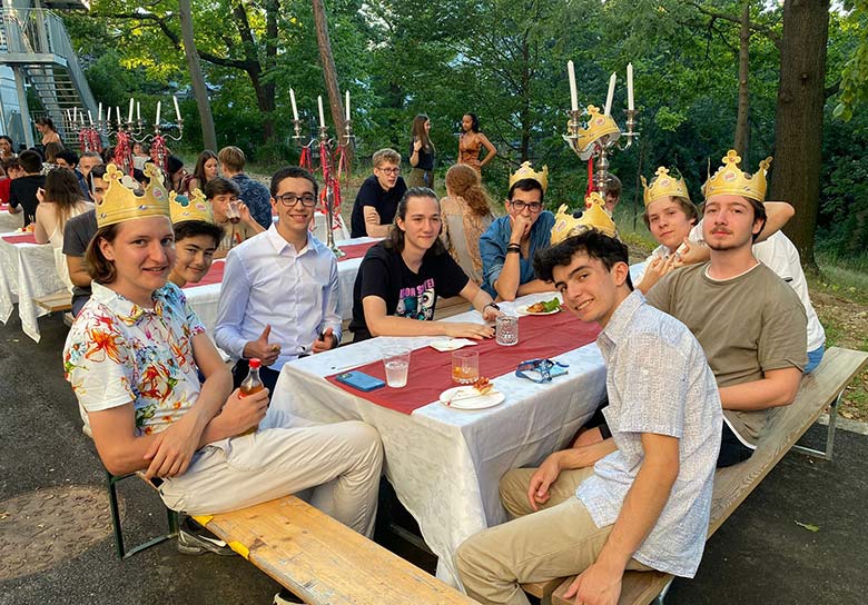 Young people at a barbecue party