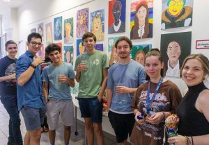 Students drinking water during breaktime