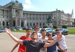IB students in front of the Hofburg in Vienna