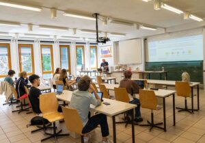 A group of students in a class room