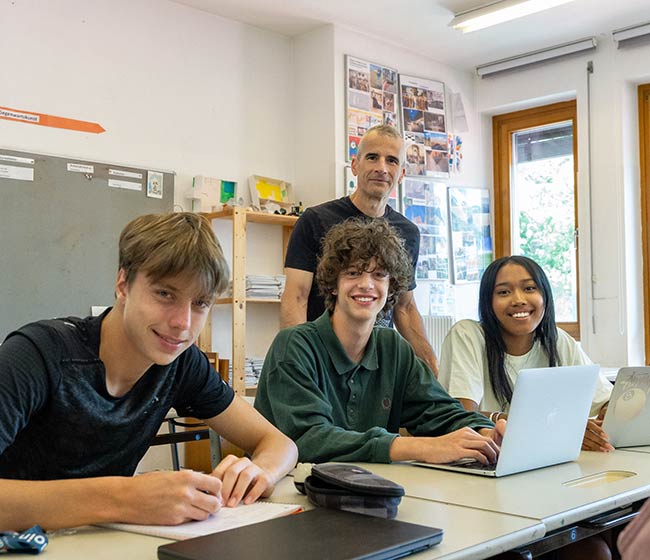 A teacher and students in a class room